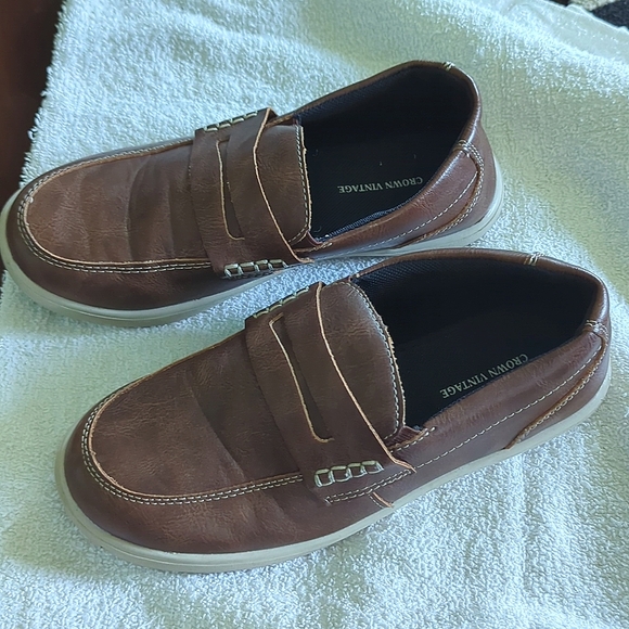 Boys Cognac classic Penny loafer Crown Vintage 5 - Picture 1 of 7